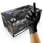 Unigloves PRO.TECT Black HD – Diamond Grip – Heavy Duty Disposable Nitrile Gloves – Powder Free