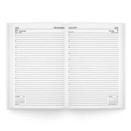 VELURA 2026 A4 Hardback Page a Day Full Page Weekends Diary