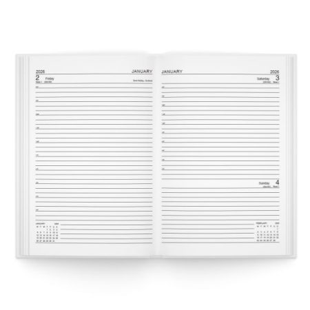 U. 2026 Luxury A4 Hardback Page a Day Half Page Weekends Diary