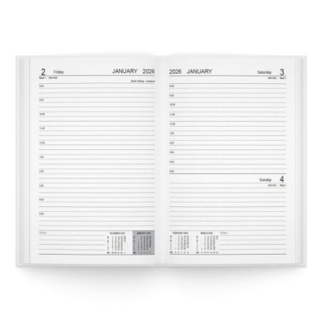 VELURA 2026 A5 Hardback Page a Day Half Page Weekends Diary