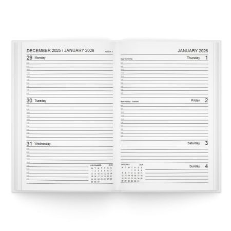 U. 2026 A5 Hardback Week To View Diary