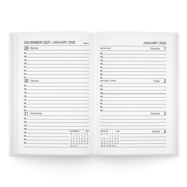 U. 2026 A6 Hardback Week To View Diary