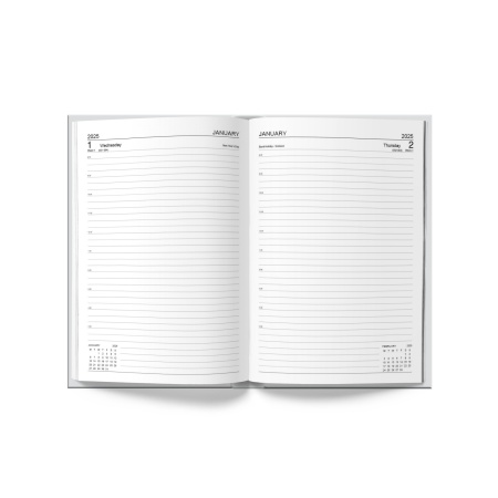 U. 2025 A4 Hardback Page a Day Half Page Weekends Diary