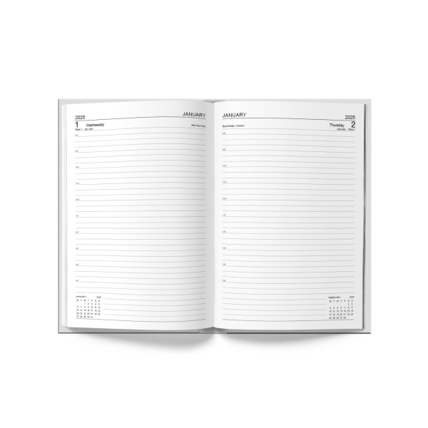 U. 2025 A4 Hardback Page a Day Half Page Weekends Diary